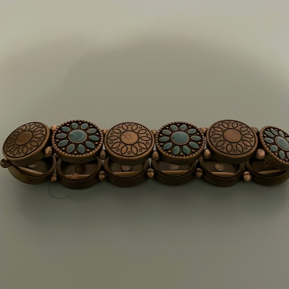 Teal and brown bracelet